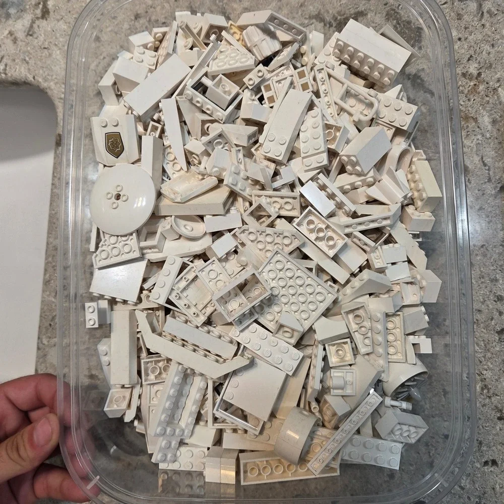 LEGO Bulk Lot 3lb 12.9oz White Bricks Plates Slopes Specialty Pieces MOC Mix